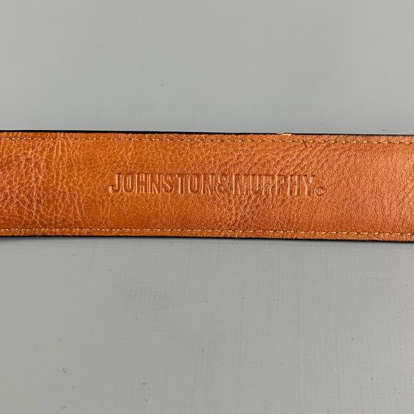 JOHNSTON & MURPHY Size 40 Brown Embossed Leather Belt - Picture 5 of 5